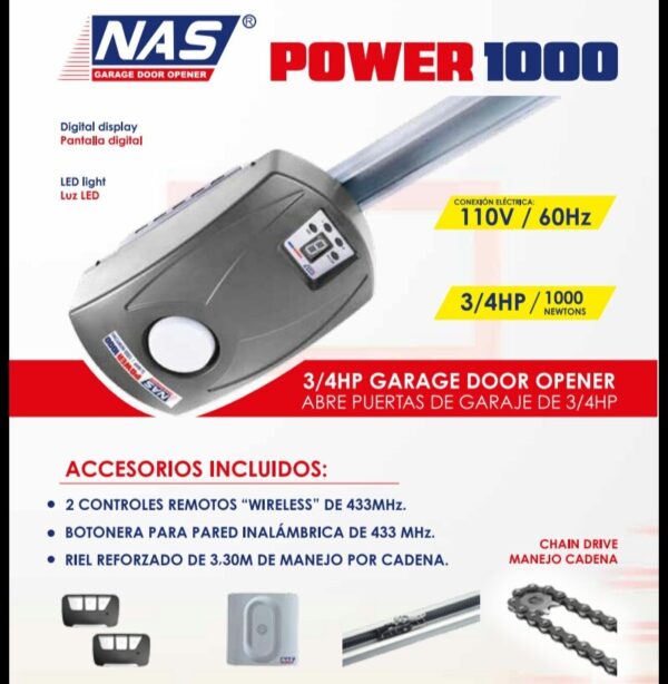 Motor Nas Power 1000 para Portones Eléctricos